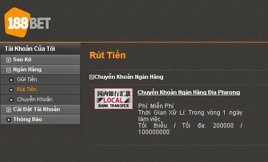 Hướng dẫn cách rút tiền 188BET nhanh chóng dễ dàng hình 1 Hướng dẫn cách rút tiền 188BET nhanh chóng dễ dàng hình 1